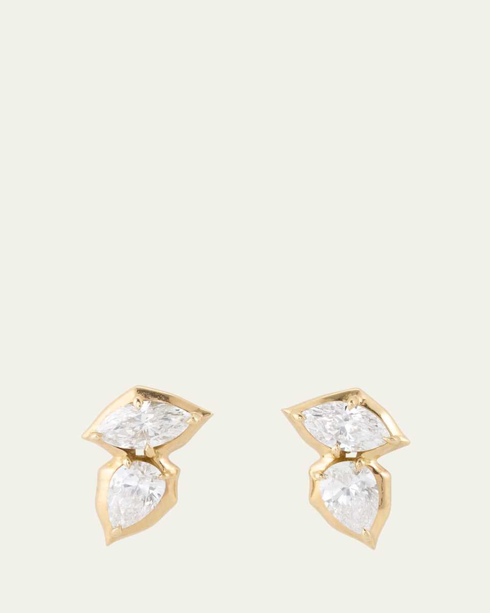 Poppy II Stud Earrings with Diamonds